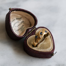Load image into Gallery viewer, Victorian 18K Yellow Gold Sapphire Diamond Boat Ring