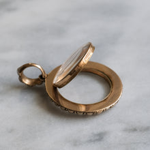 Load image into Gallery viewer, Georgian 10K Rose Gold and Pearl Halo Crystal Locket Pendant