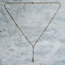 Load image into Gallery viewer, Art Deco 14K Rose Gold Bar-Link Lariat Watch Chain Necklace