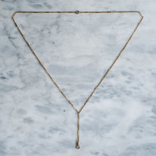 Load image into Gallery viewer, Art Deco 14K Rose Gold Bar-Link Lariat Watch Chain Necklace