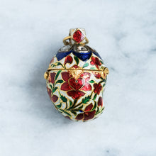 Load image into Gallery viewer, Antique 19th Century Indian Enamel Mango Shaped Flask Pendant