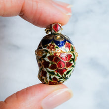 Load image into Gallery viewer, Antique 19th Century Indian Enamel Mango Shaped Flask Pendant