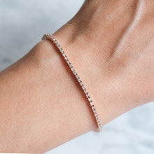 Load image into Gallery viewer, Vintage Natural Diamond Tennis Bracelet in 14K Rose Gold, 7″