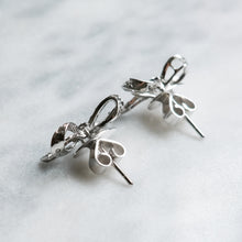 Load image into Gallery viewer, Vintage 18K White Gold Diamond Bow Stud Earrings