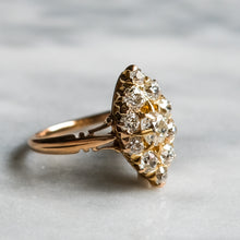 Load image into Gallery viewer, Victorian 14K Yellow Gold Diamond Navette Ring
