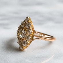 Load image into Gallery viewer, Victorian 14K Yellow Gold Diamond Navette Ring