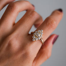 Load image into Gallery viewer, Victorian 14K Yellow Gold Diamond Navette Ring