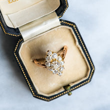 Load image into Gallery viewer, Victorian 14K Yellow Gold Diamond Navette Ring