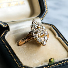 Load image into Gallery viewer, Victorian 14K Yellow Gold Diamond Navette Ring