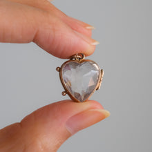Load image into Gallery viewer, Victorian Heart Faceted Rock Crystal Locket