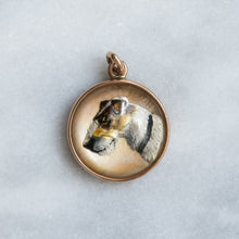 Load image into Gallery viewer, Antique Art Deco 14K Rose Gold Wire Fox Terrier Essex Crystal Pendant