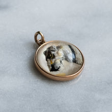 Load image into Gallery viewer, Antique Art Deco 14K Rose Gold Wire Fox Terrier Essex Crystal Pendant