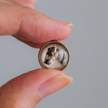 Load image into Gallery viewer, Antique Art Deco 14K Rose Gold Wire Fox Terrier Essex Crystal Pendant