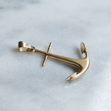Load image into Gallery viewer, Vintage 14K Yellow Gold Anchor Pendant