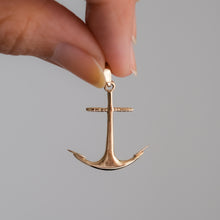 Load image into Gallery viewer, Vintage 14K Yellow Gold Anchor Pendant