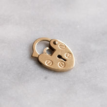 Load image into Gallery viewer, Vintage 9K Yellow Gold Tiny Heart Padlock Clasp