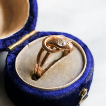 Load image into Gallery viewer, Antique Victorian 14K Rose Gold Diamond Snake Ring