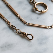 Load image into Gallery viewer, Art Deco 14K Rose Gold Curb and Bar Link Watch Chain