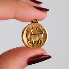 Load image into Gallery viewer, Vintage 18K Yellow Gold French Taurus Zodiac Astrological Pendant