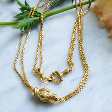 Load image into Gallery viewer, Antique Snake-Link Long Guard Watch Chain with Hand-Clasp
