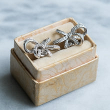 Load image into Gallery viewer, Vintage Pave Diamond Bow Stud Earrings by Tiffany & Co.