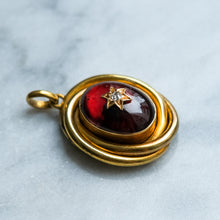 Load image into Gallery viewer, Antique Victorian Diamond Star Set Garnet Pendant