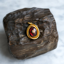 Load image into Gallery viewer, Antique Victorian Diamond Star Set Garnet Pendant