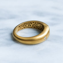 Load image into Gallery viewer, Vintage Flush Set Emerald and Diamond Ring