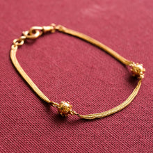 Load image into Gallery viewer, Retro French Wheat-Link with Textured Beads Bracelet