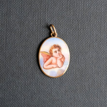 Load image into Gallery viewer, Antique Austro-Hungarian Porcelain Cherub Pendant