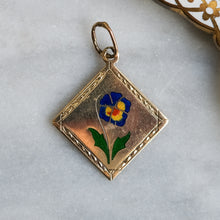 Load image into Gallery viewer, Antique 1920s Enamel Pansy Pendant