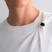 Load image into Gallery viewer, Victorian Early 19th Century 14K Onyx and Seed Pearl Mourning Brooch