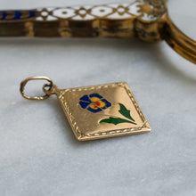 Load image into Gallery viewer, Antique 1920s Enamel Pansy Pendant
