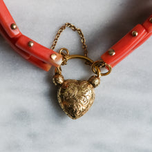 Load image into Gallery viewer, Antique Late Georgian/Early Victorian Coral Gate-Link Lover's Eye Padlock Bracelet