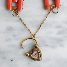 Load image into Gallery viewer, Antique Late Georgian/Early Victorian Coral Gate-Link Lover's Eye Padlock Bracelet
