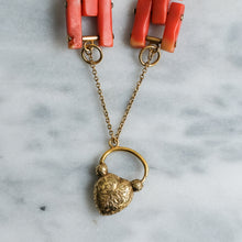 Load image into Gallery viewer, Antique Late Georgian/Early Victorian Coral Gate-Link Lover's Eye Padlock Bracelet