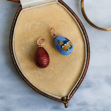 Load image into Gallery viewer, Vintage Russian Enamel Hen Miniature Egg Pendant