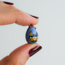 Load image into Gallery viewer, Vintage Russian Enamel Hen Miniature Egg Pendant