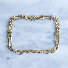 Load image into Gallery viewer, Vintage Trombone and Knot Link Bracelet