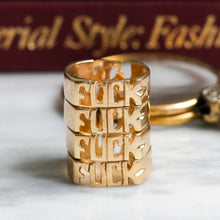 Load image into Gallery viewer, Vintage Block Letters "F*CK" & "LOVE" Ring - D
