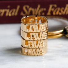 Load image into Gallery viewer, Vintage Block Letters "F*CK" & "LOVE" Ring - D
