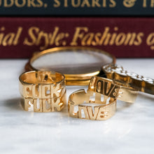 Load image into Gallery viewer, Vintage Block Letters "F*CK" & "LOVE" Ring - D