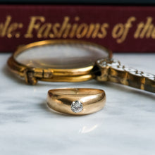 Load image into Gallery viewer, Antique Solitaire Diamond Flush Set Ring