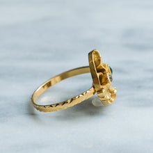 Load image into Gallery viewer, Antique Art Nouveau Emerald and Diamond Foliate Ring
