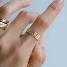 Load image into Gallery viewer, Vintage Block Letters "F*CK" & "LOVE" Ring - D