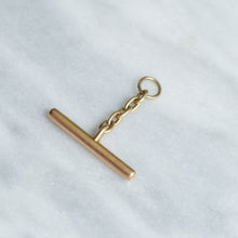 Load image into Gallery viewer, Antique 14K Yellow Gold T-Bar Pendants