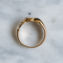 Load image into Gallery viewer, Vintage 9K Rose Gold Garnet Toi et Moi Snake Ring