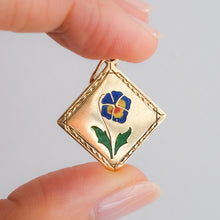 Load image into Gallery viewer, Antique 1920s Enamel Pansy Pendant