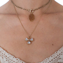 Load image into Gallery viewer, 14K Yellow Gold Moonstone and Diamond Shamrock Pendant
