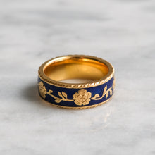 Load image into Gallery viewer, Blue Enamel "Jericho" ring by Ursula Heinicke